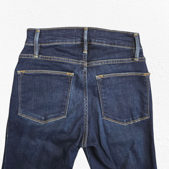 FRAME Dark Wash High Waisted Ankle Stretch Le High Skinny Jeans Size 24 $215 NWT - Picture 12 of 13